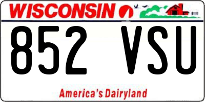 WI license plate 852VSU