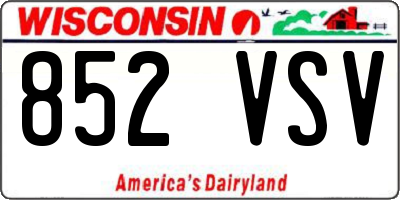 WI license plate 852VSV