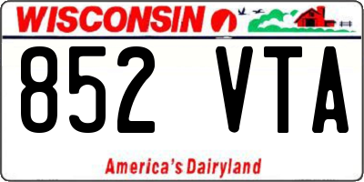 WI license plate 852VTA