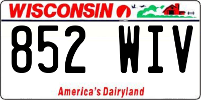 WI license plate 852WIV