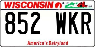 WI license plate 852WKR