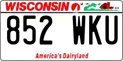 WI license plate 852WKU