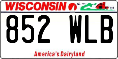 WI license plate 852WLB