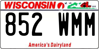 WI license plate 852WMM