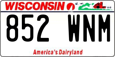 WI license plate 852WNM