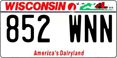 WI license plate 852WNN
