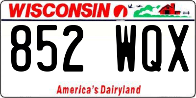 WI license plate 852WQX