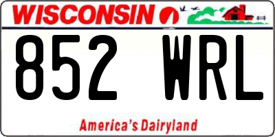 WI license plate 852WRL