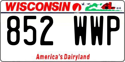 WI license plate 852WWP