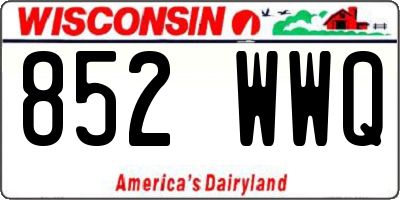 WI license plate 852WWQ