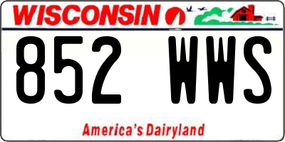 WI license plate 852WWS