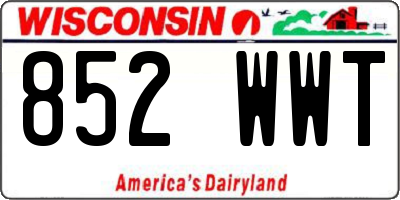 WI license plate 852WWT