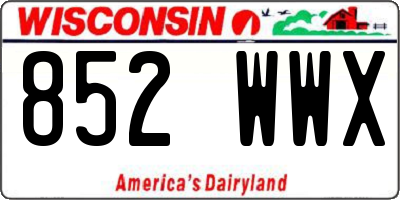 WI license plate 852WWX