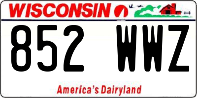 WI license plate 852WWZ
