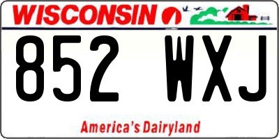 WI license plate 852WXJ