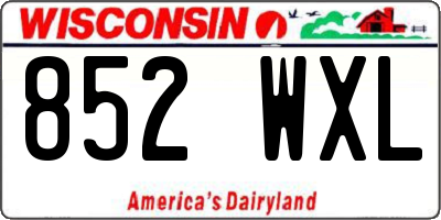 WI license plate 852WXL