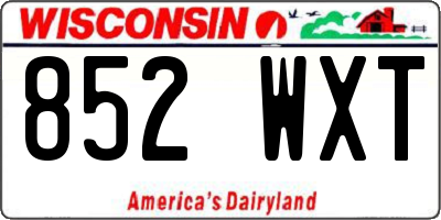 WI license plate 852WXT