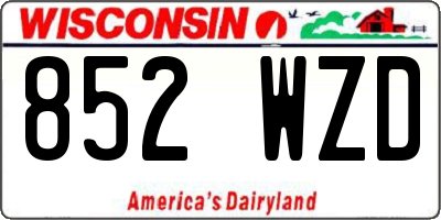WI license plate 852WZD