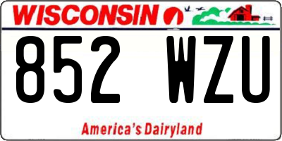 WI license plate 852WZU