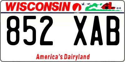 WI license plate 852XAB
