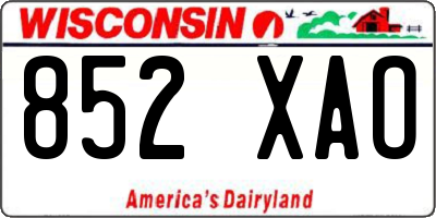 WI license plate 852XAO