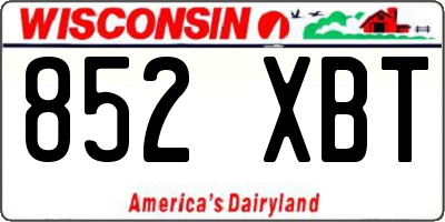 WI license plate 852XBT