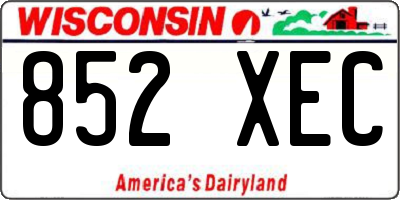 WI license plate 852XEC