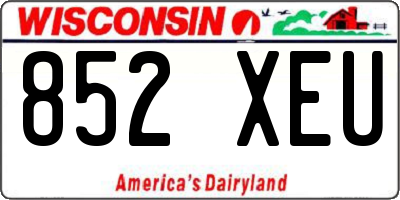 WI license plate 852XEU