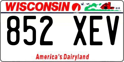 WI license plate 852XEV