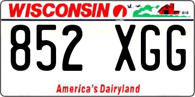 WI license plate 852XGG