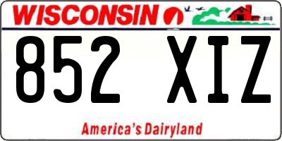 WI license plate 852XIZ
