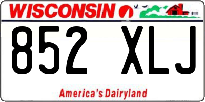 WI license plate 852XLJ