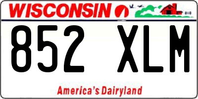 WI license plate 852XLM