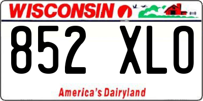 WI license plate 852XLO