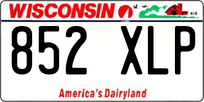 WI license plate 852XLP