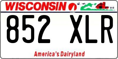 WI license plate 852XLR