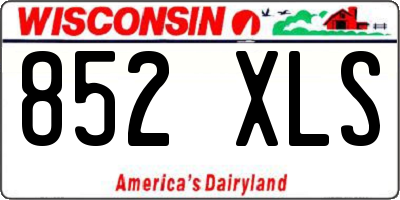 WI license plate 852XLS