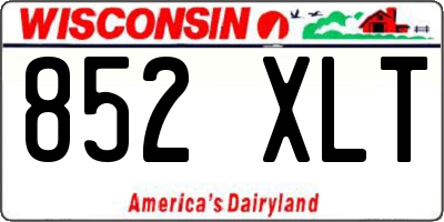 WI license plate 852XLT