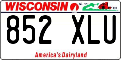 WI license plate 852XLU