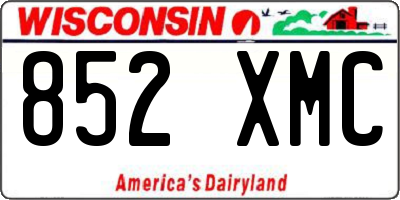 WI license plate 852XMC