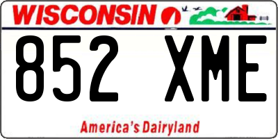 WI license plate 852XME