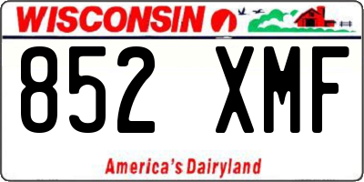 WI license plate 852XMF