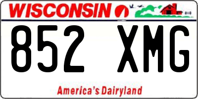 WI license plate 852XMG