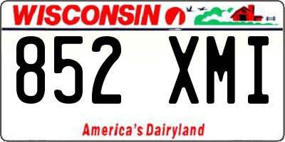 WI license plate 852XMI