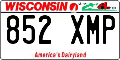 WI license plate 852XMP