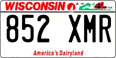 WI license plate 852XMR