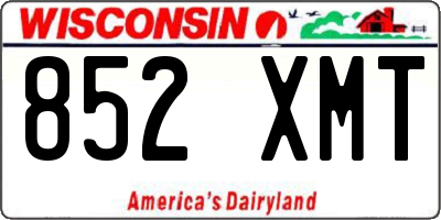 WI license plate 852XMT