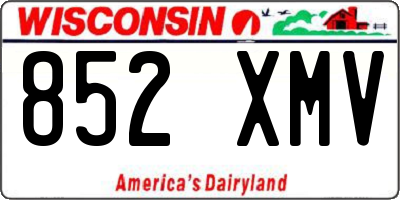 WI license plate 852XMV