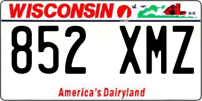 WI license plate 852XMZ