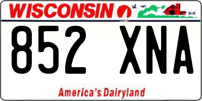 WI license plate 852XNA